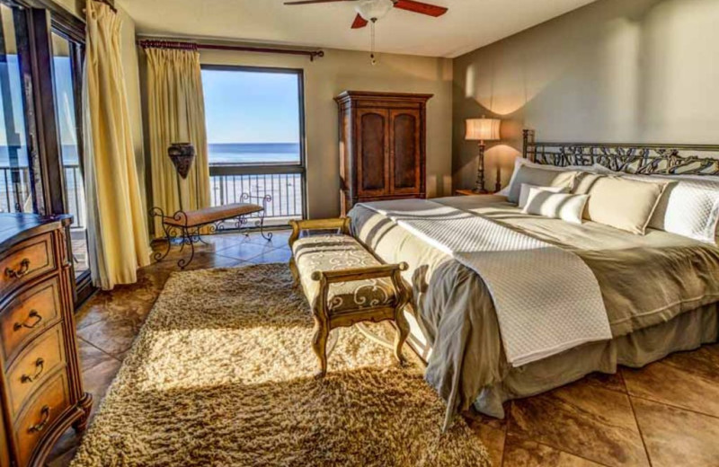 Rental bedroom at Luna Beach Properties.
