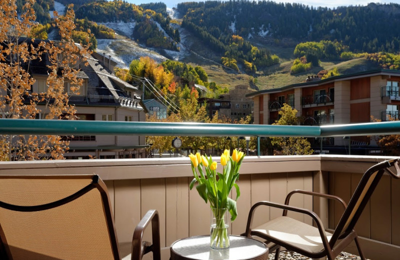 Condo balcony view at Aspen Square Condominium Hotel.