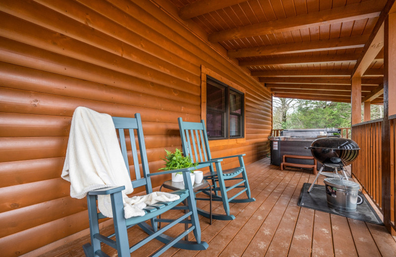 Cabin deck at Little Valley Mountain Resort.