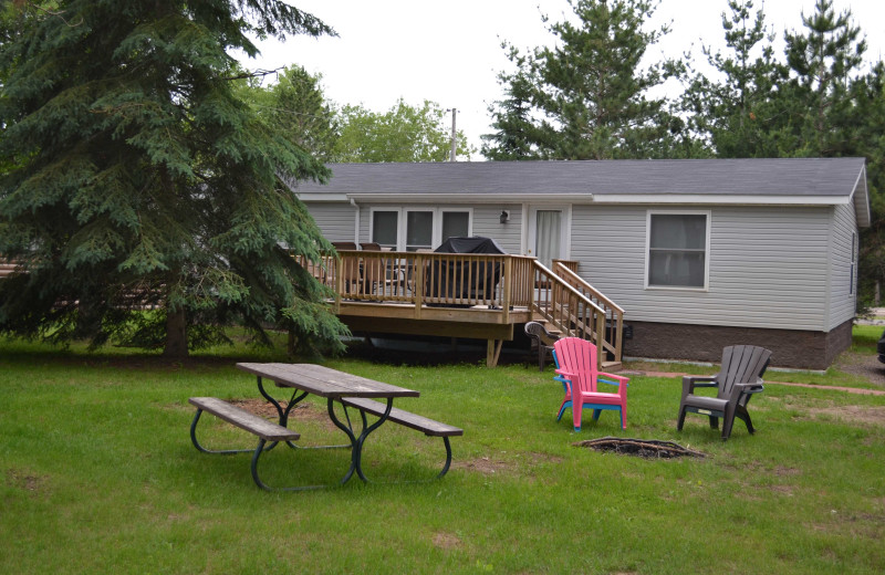 Cabin exterior at Sand Lake Resort.