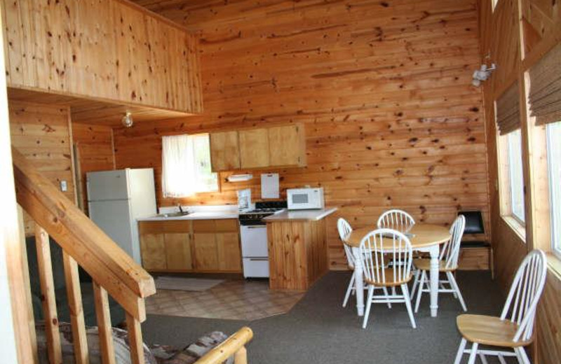 Cabin interior at Chase's Ethel Beach Resort.