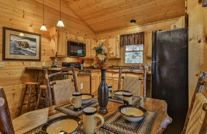 Cabin kitchen at Mountain Oasis Cabin Rentals.