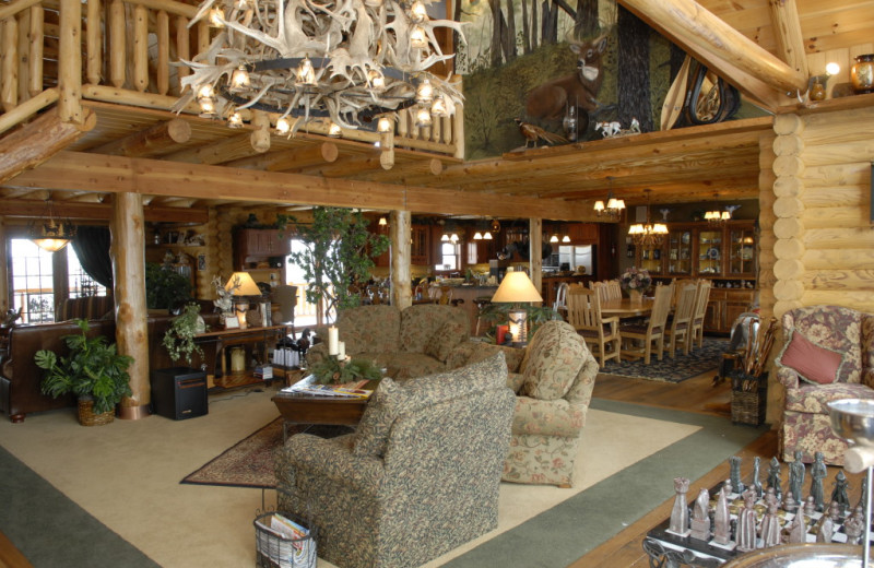 Lobby area at Pine Lakes Lodge.