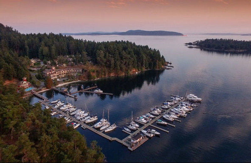 Aerial vie of Poets Cove Resort & Spa.