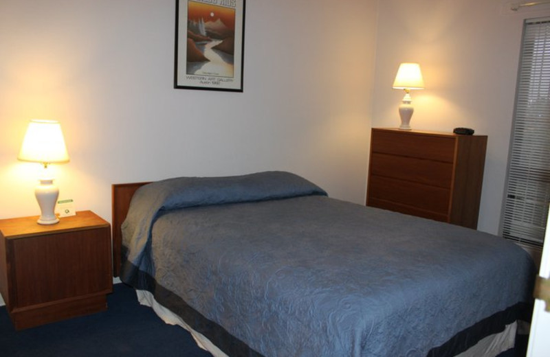 Condo bedroom at Sand & Sea Condominums. 