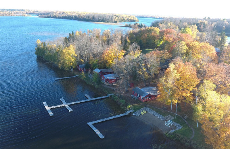 Aerial view of Cedar Point Resort.
