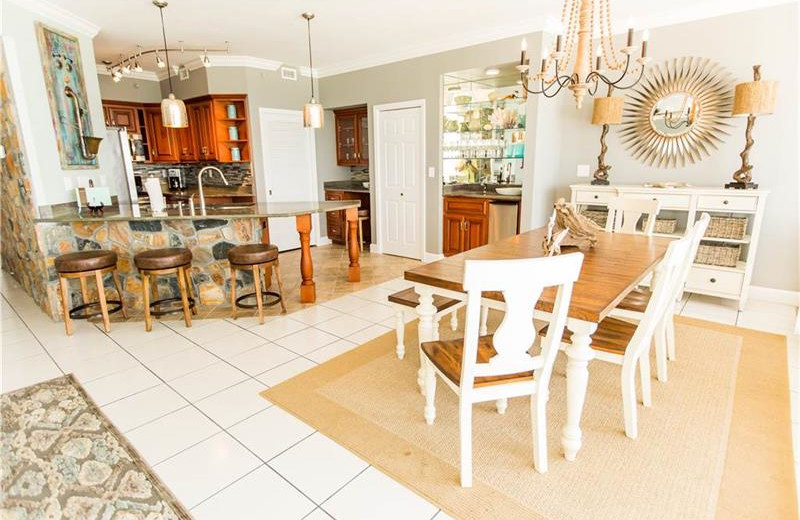 Rental kitchen at Holiday Isle Properties.