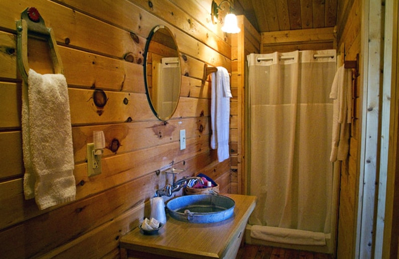 Cabin bathroom at Colorado Cattle Company Ranch.