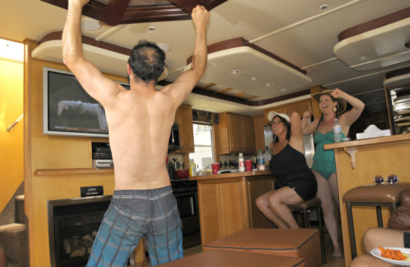 Houseboat interior at Shasta Marina Resort.