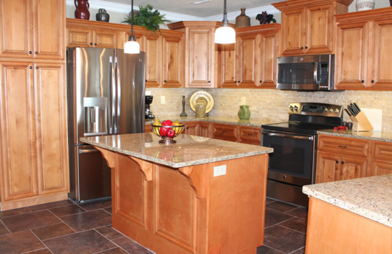 Rental kitchen at Treehouse on the Lake.