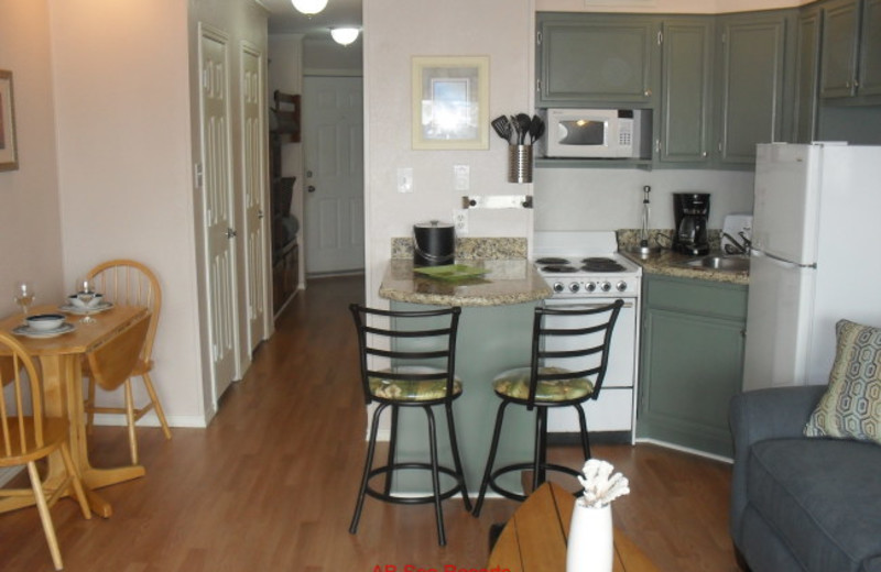 Rental kitchen at A B Sea Resorts.