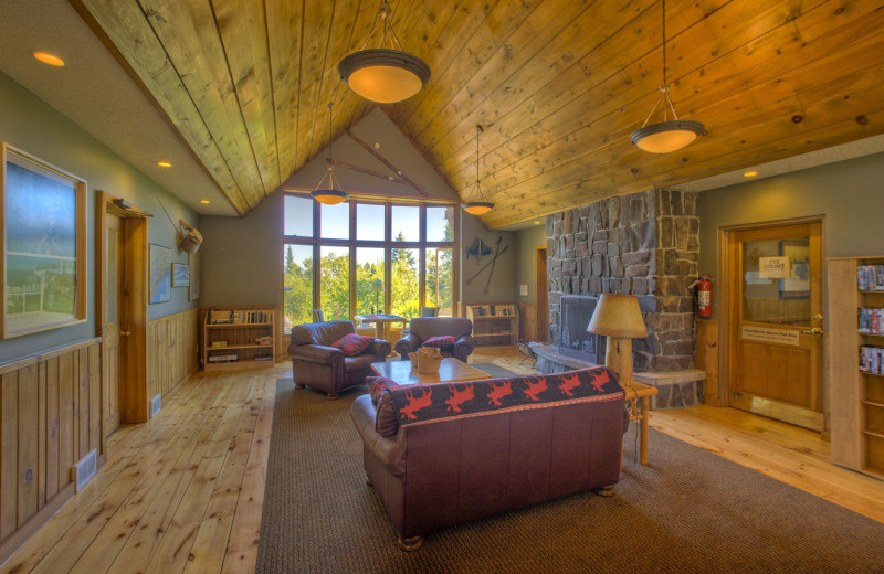 Lobby at Lutsen Resort on Lake Superior.