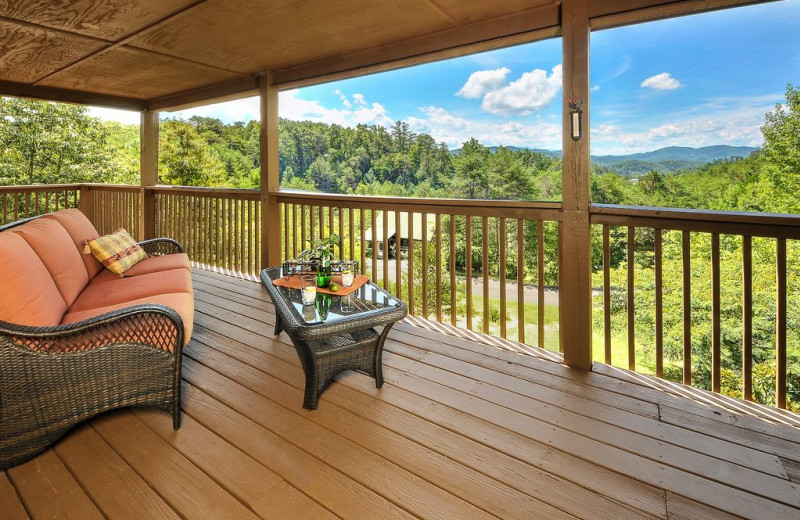 Rental deck at Great Smoky Vacations.