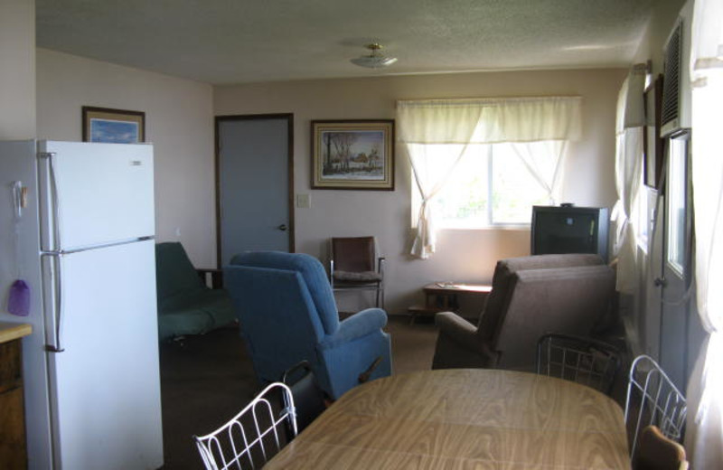 Cabin interior at Wild Walleye Resort.