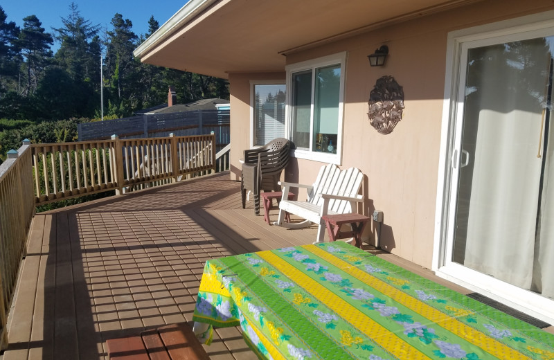 Rental porch at Oceanfront Getaways.