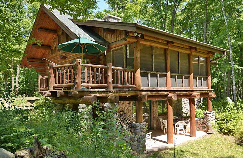 Cabin exterior at North Country Vacation Rentals.