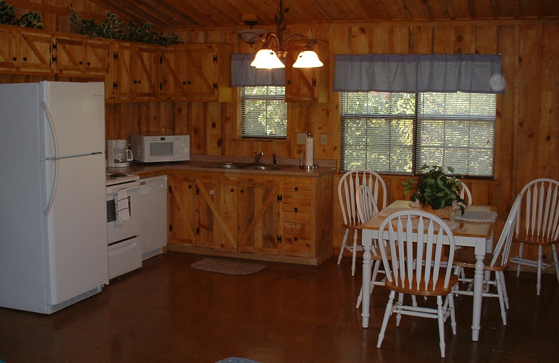 Hillside Cabin interior at Heath Valley Cabins.