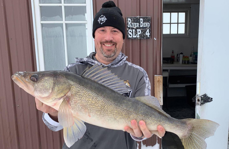 Ice fishing at River Bend's Resort & Walleye Inn.