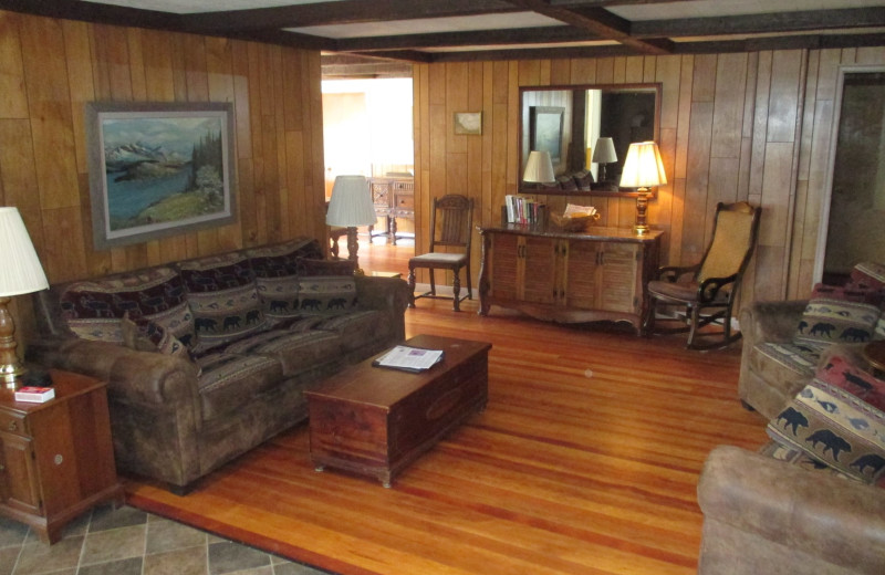 Cabin living room at Lapland Lake Nordic Vacation Center.