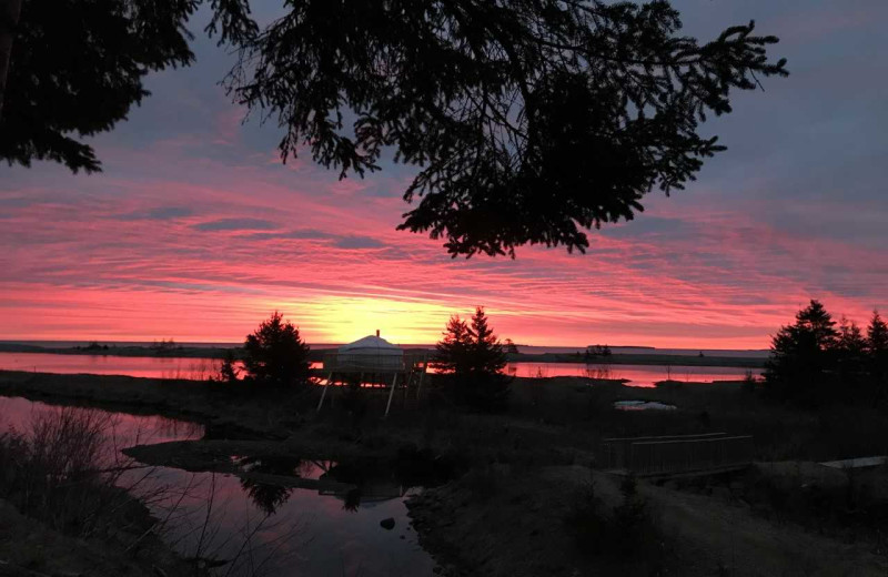 Sunset at Cabot Shores Wilderness Resort.