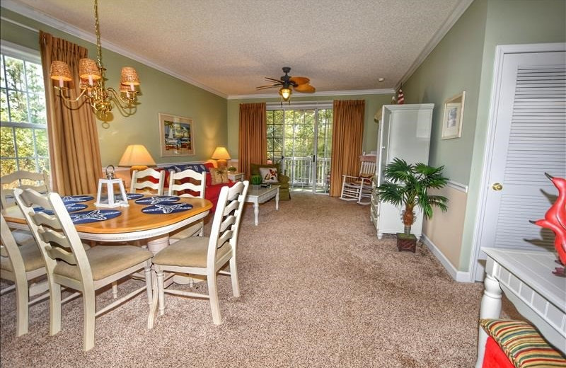 Rental living room at Barefoot Resort Rentals.