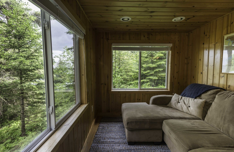 Cabin living room at Stonegate on Superior.