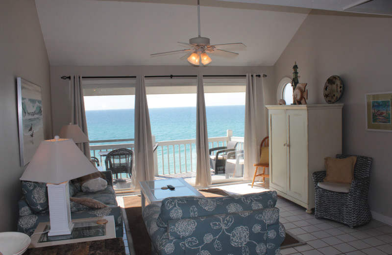 Rental living room at Seagrove On The Beach Property Rentals.