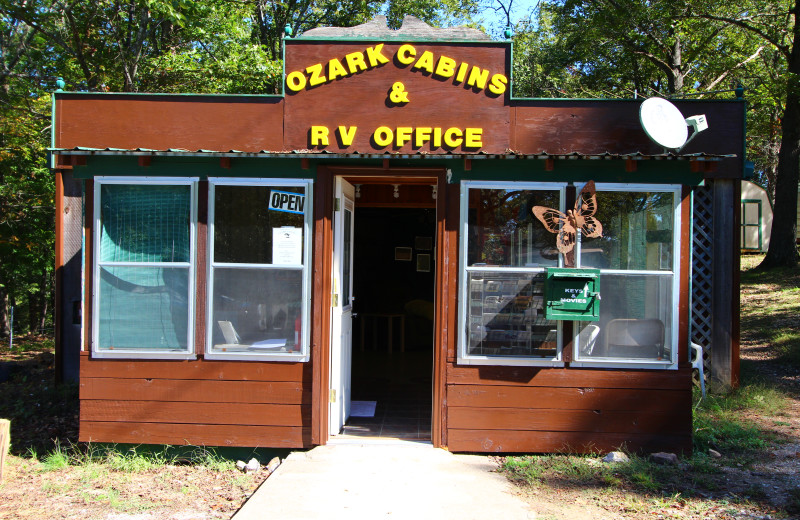 Office exterior at Ozark Cabins.