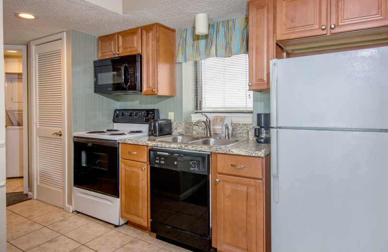 Guest kitchen at The Strand Resort Myrtle Beach.