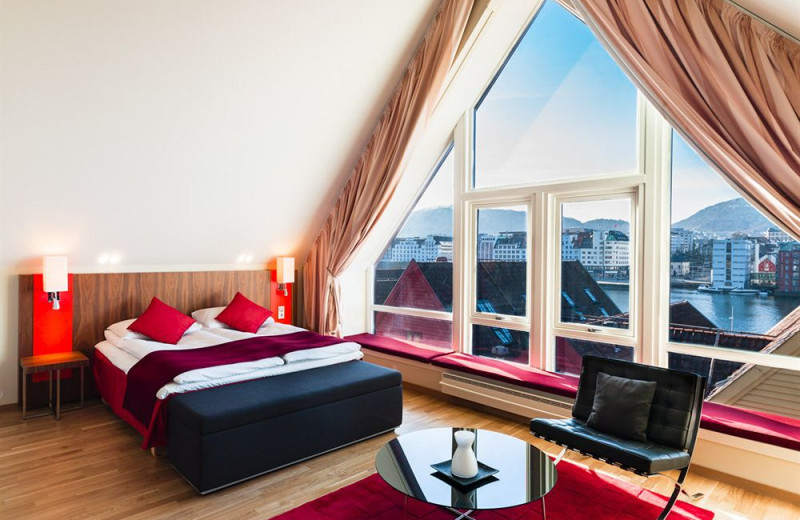 Guest room at Radisson SAS Royal Hotel Bergen.