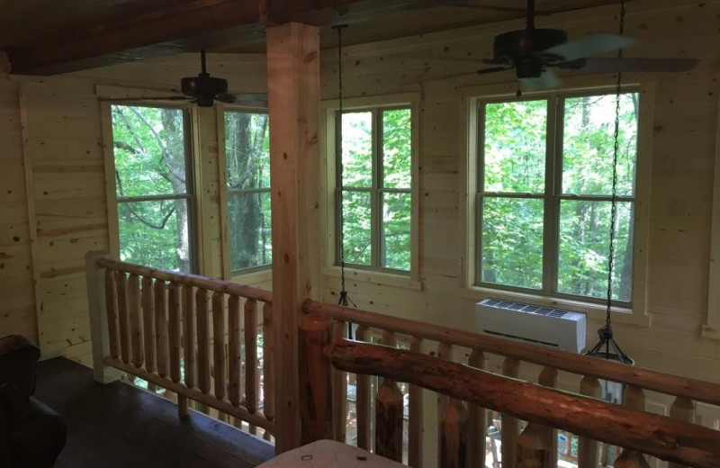 Cabin loft at Corban Cabin Getaways.