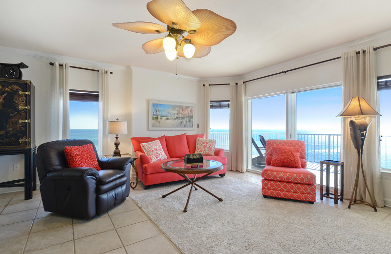 Rental living room at Alabama Coastal Properties.