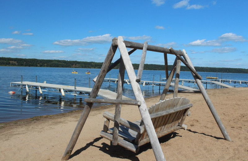 Beach swing at Auger's Pine View Resort.