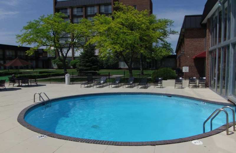 Outdoor pool at Ramada Plaza by Wyndham Fort Wayne Hotel 