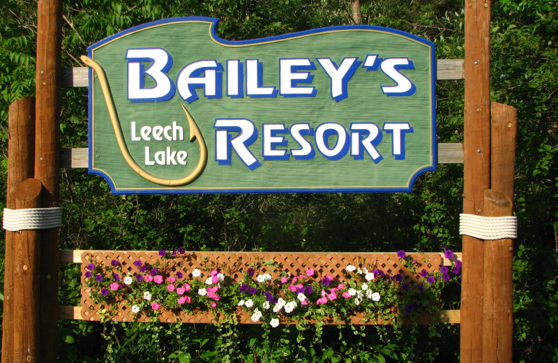 Welcome sign at Bailey's Resort.