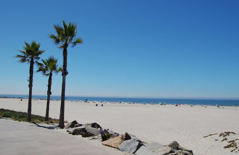 The beach at  	El Cordova Hotel.