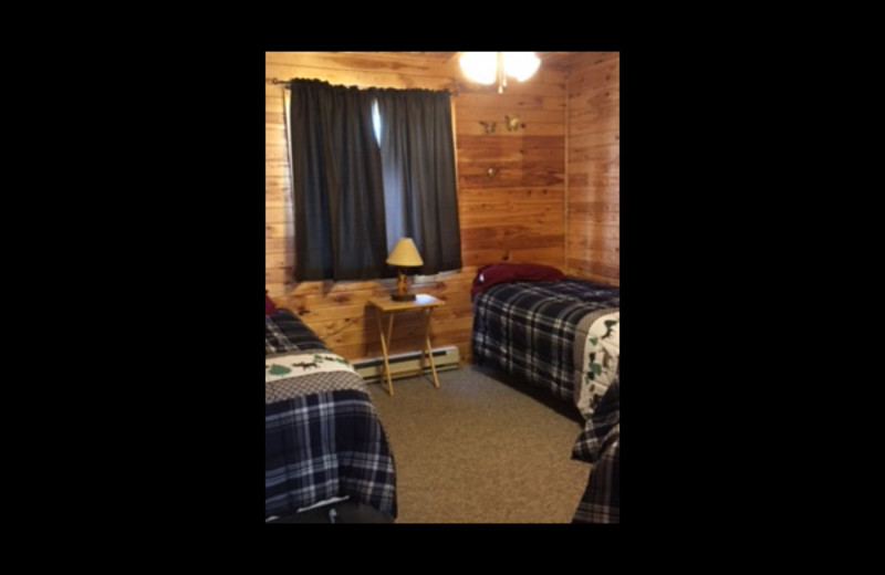 Cabin bedroom at Linder's HideAway Cabins.