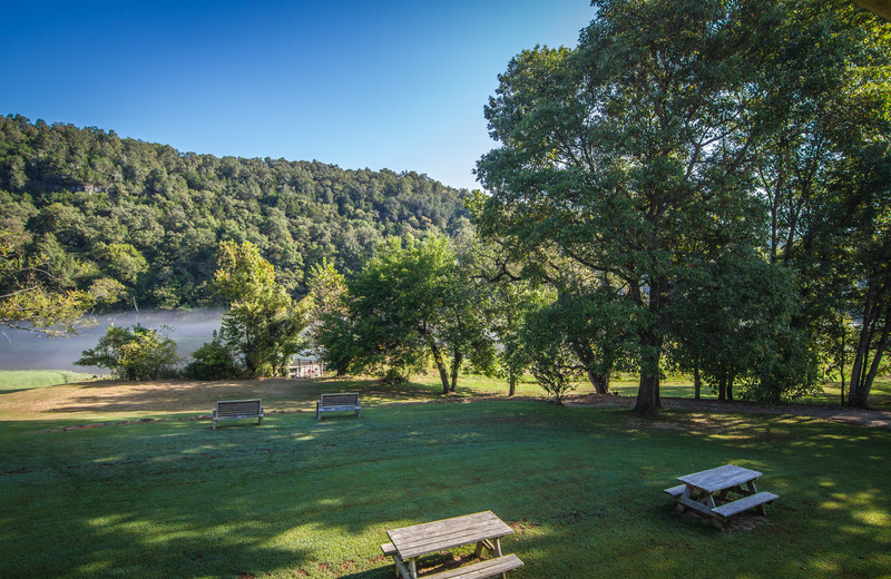 Picnic area at Fulton's Lodge on the White River.