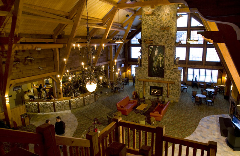 Lobby area at Hope Lake Lodge & Indoor Waterpark.