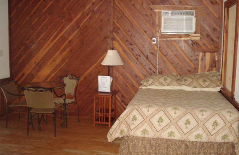 Cabin bedroom at The Exotic Resort Zoo.