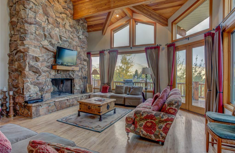 Rental living room at Alpine Ski Properties.