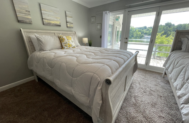 Rental bedroom at 1st Choice Cabin Rentals.