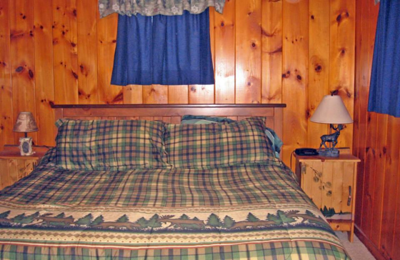 Rental bedroom at Northwoods Vacation Lodgings.