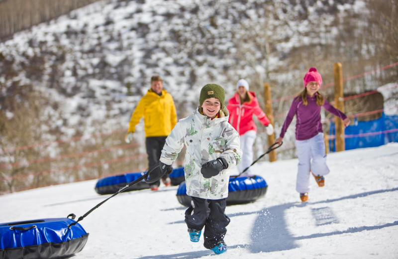 Family tubing at EagleRidge Lodge.