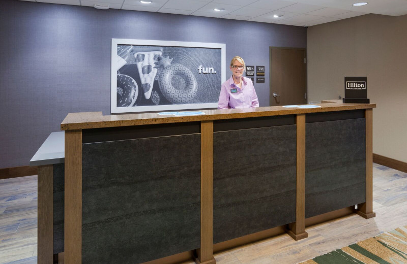 Reception desk at Spicer Green Lake Resort.