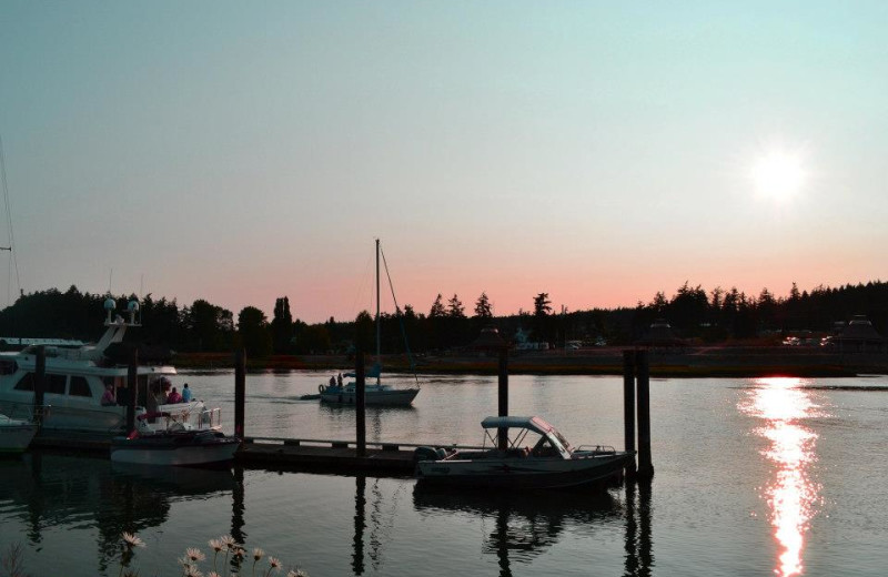 Sunset at La Conner Channel Lodge.