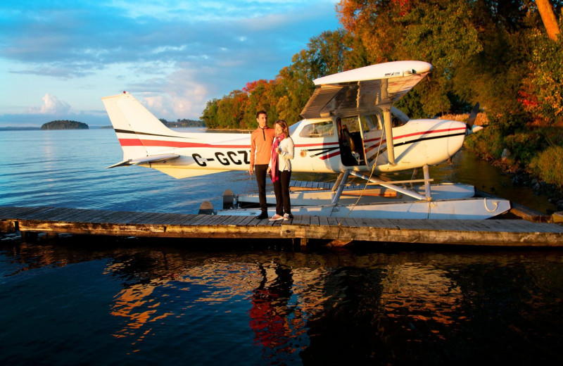 Boat plane at Elmhirst's Resort.