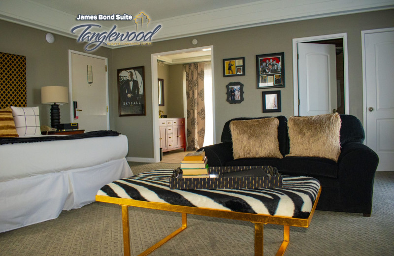 Guest room at Tanglewood Resort and Conference Center.