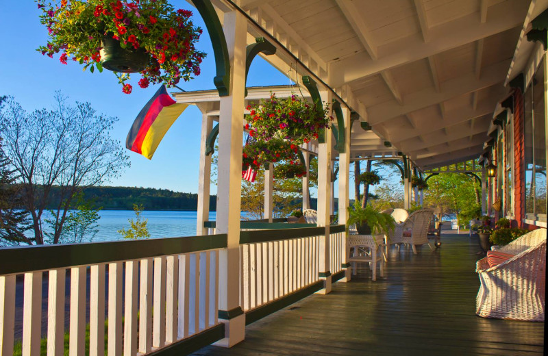 Porch at The Lake House at Ferry Point B&B.
