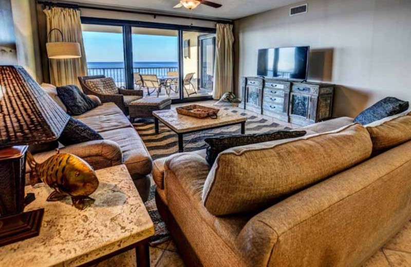 Rental living room at Luna Beach Properties.